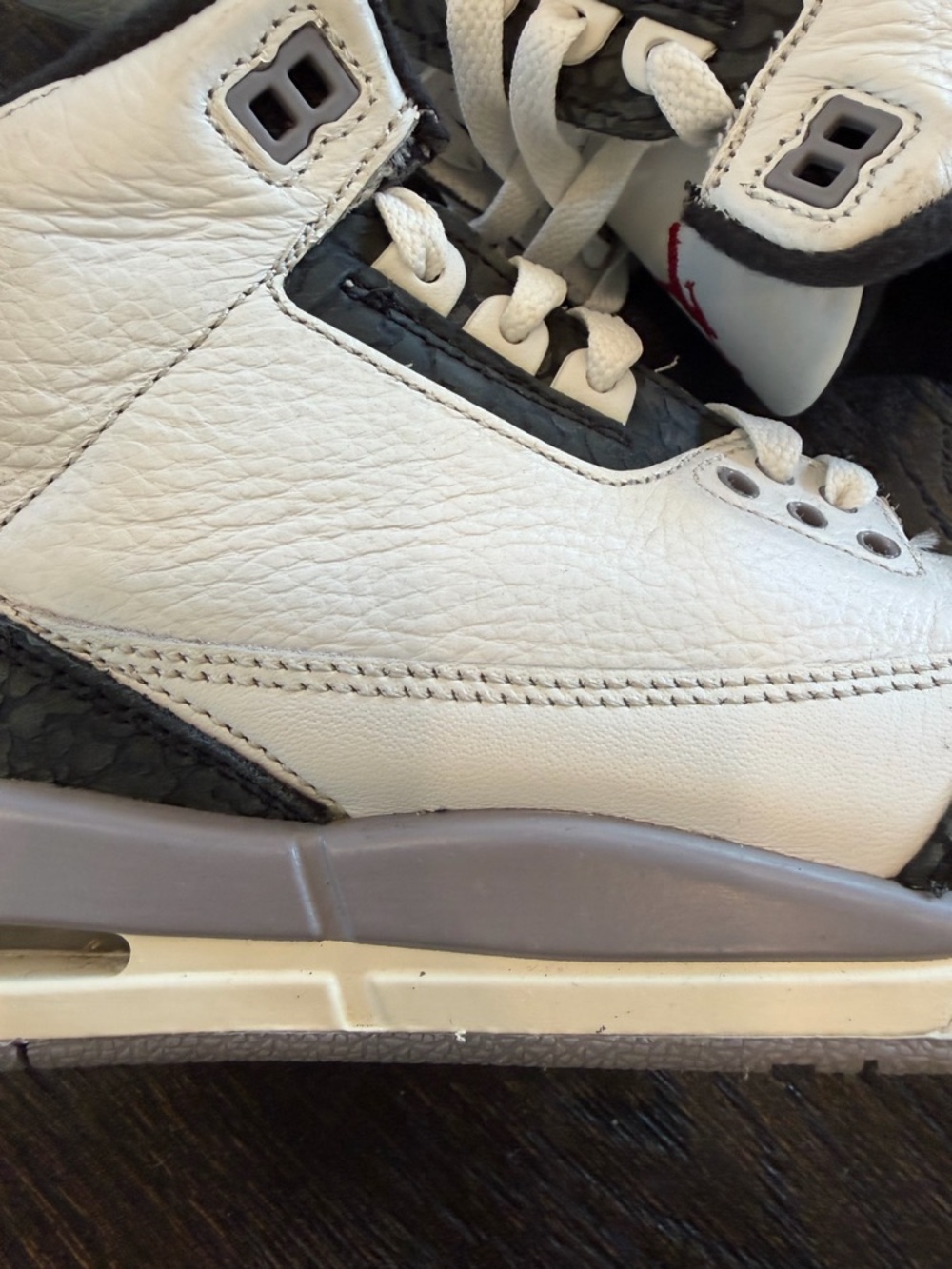 Nike Air Jordan 3 Retro White Cement Grey Shoes size 7Y - Picture 3 of 13